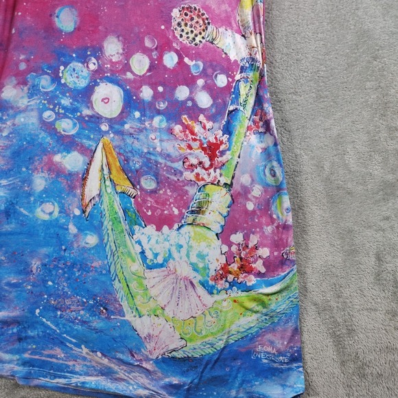 Leoma Lovegrove Nightgown Small Colorful Art To Wear‎ Anchor Print Pockets Artsy - Picture 2 of 12